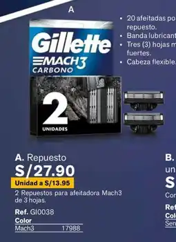 Leonisa Gillette mach3 carbono oferta