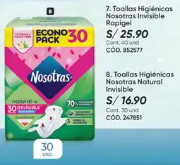 Azzorti Nosotras toallas higienicas natural-v invisible oferta