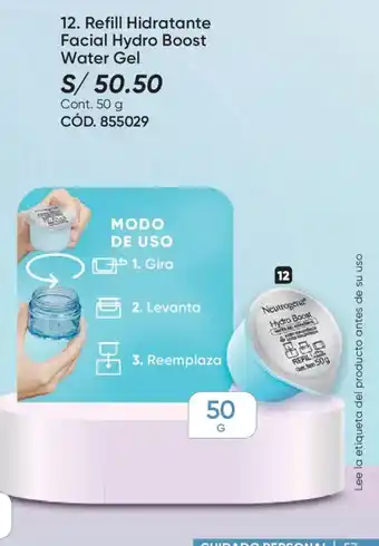 Neutrogena refill hidratante facial hydro boost water gel