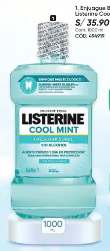 Azzorti Listerine enjuague bucal cool mint oferta