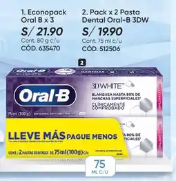 Azzorti Oral-B pasta dental 3d white oferta