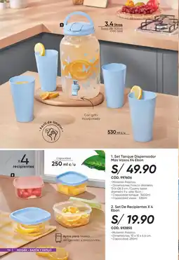 Azzorti Set tanque dispensador mas vasos x4 ebon oferta