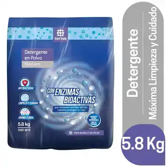 Tottus Detergente polvo maxcare tottus x 5.8 kg oferta