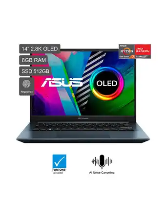Tiendas EFE Laptop asus m3401qa-km014w 14" oled amd ryzen 7 5800h serie 5th gen 8gb 512gb oferta