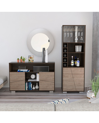 Tiendas EFE Combo tuhome bar alto + arrimo fraktal - habano/miel oferta