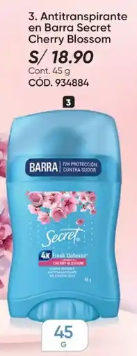 Azzorti Secret antitranspirante en barra cherry blossom oferta