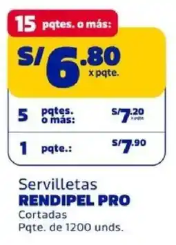 Makro Servilletas RENDIPEL PRO oferta