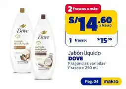 Makro Dove jabón líquido oferta