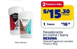 Makro Rexona Desodorante en crema/ barra oferta