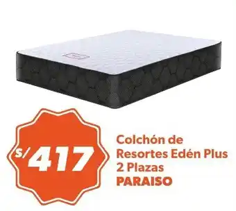 Paraiso Colchon de Resortes Eden Plus 2 Plazas