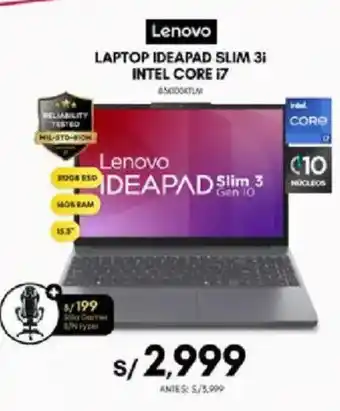 Lenovo laptop ideapad slim 3i
