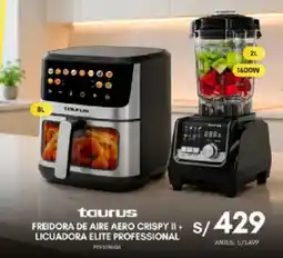 La Curacao Taurus freidora de aire aero crispy ii + licuadora elite profesional oferta