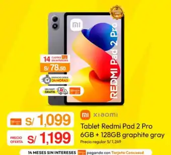 Xiaomi tablet redmi pad 2 pro 6gb + 128gb graphite gray