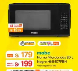 Metro mabe horno microondas 20 l negro hmm07pbn oferta