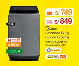 Metro Midea lavadora 13 kg automática gris carga superior oferta