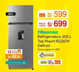 Metro Hisense refrigeradora 205 l top mount rd267h defrost oferta