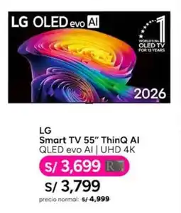 Ripley LG Smart TV 55" ThinQ AI QLED evo AI | UHD 4K oferta