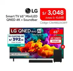 Hiraoka LG Smart TV 65" MiniLED QNED 4K + Soundbar oferta