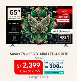 Hiraoka Tc smart tv 65" qd-mini led 4k uhd oferta