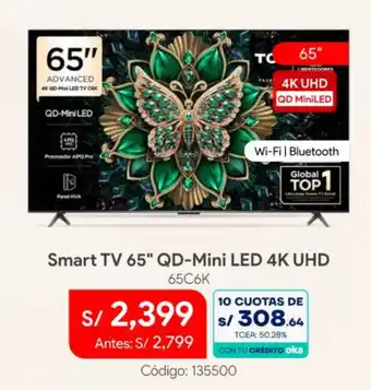 Tc smart tv 65" qd-mini led 4k uhd