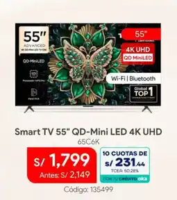Hiraoka Smart TV 55" QD-Mini LED 4K UHD 65C6K oferta