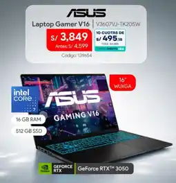 Hiraoka Asus laptop gamer v16 oferta