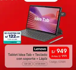 Hiraoka Lenovo Tablet Idea Tab + Teclado con soporte + Lápiz oferta