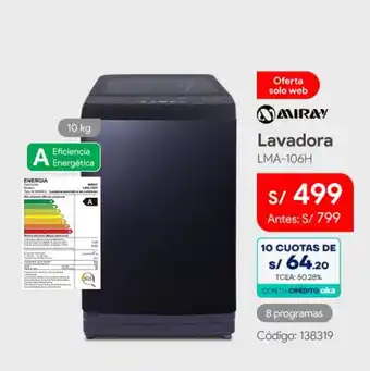 Hiraoka Miray lavadora lma-106h oferta