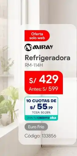 Hiraoka Miray refrigeradora rm-114h oferta