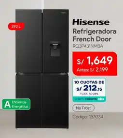 Hiraoka Hisense refrigeradora french door oferta