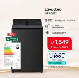 Hiraoka Lg lavadora wt18obtx oferta