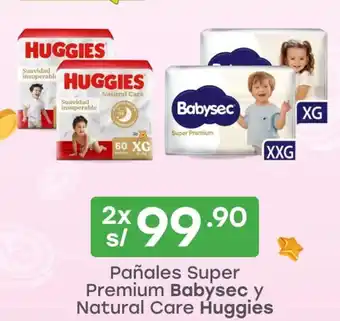 Babysec pañales super premium y huggies natural care