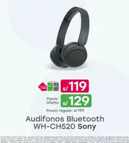 Tottus Sony Audífonos Bluetooth WH-CH520 oferta
