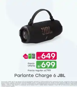 Tottus JBL Parlante Charge 6 oferta