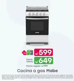 Tottus Cocina a gas Mabe oferta