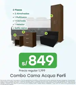 Tottus Combo Cama Acqua Forli oferta
