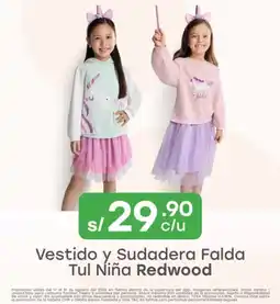 Tottus Redwood Vestido y Sudadera Falda Tul Niña oferta