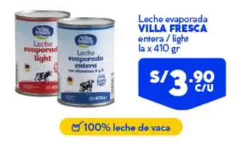Villa Fresca leche evaporada entera / light