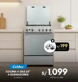 La Curacao Coldex cocina a gas 24" 4 quemadores oferta