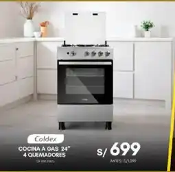 La Curacao Coldex cocina a gas 24" 4 quemadores oferta