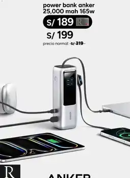 Ripley Anker power bank 25,000 mah 165w oferta