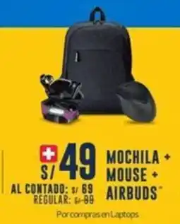 El Gallo Más Gallo Mochila + mouse + airbuds oferta