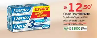 Tottus Crema Dental Dento Triple Acción 6x80g oferta