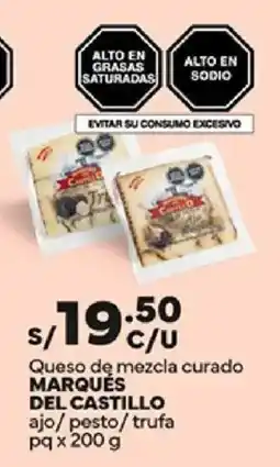 Plaza Vea Marqués del castillo queso de mezcla curado ajo/pesto/trufa oferta