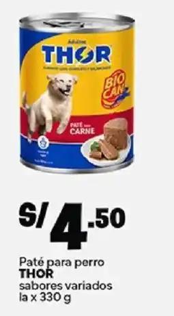 Plaza Vea Thor paté para perro sabores variados oferta