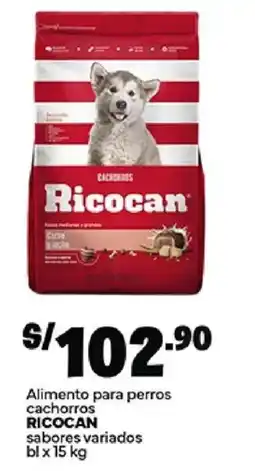 Plaza Vea Ricocan Alimento para perros cachorros oferta