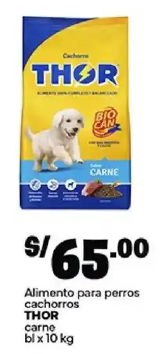 Plaza Vea Thor alimento para perros cachorros carne oferta