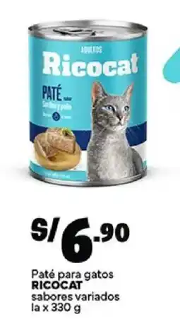 Plaza Vea Ricocat paté para gatos oferta
