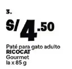 Plaza Vea Ricocat paté para gato adulto gourmet oferta