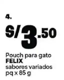 Plaza Vea Felix pouch para gato sabores variados oferta
